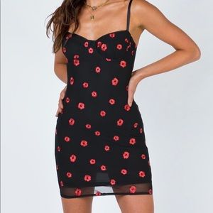 Princess Polly Black Floral Bodycon Dress